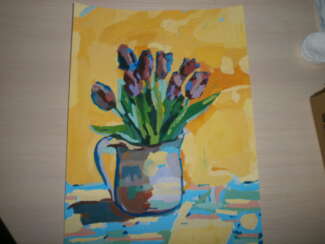 Картины: Картины: Недорогая картина. Цветы. Тюльпаны в кувшине.