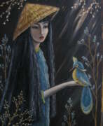 Лена Сниж (р. 1958). портрет девушки с зимородком
