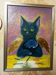 Интерьерная картина "Чёрная кошка"