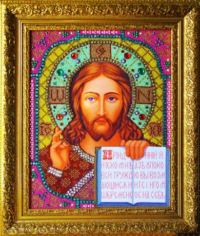 Икона "Иисус" Смешанная техника 2018 г. - фото 1