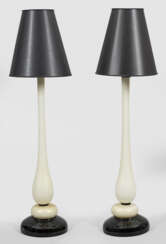 Paar große moderne elegante Murano-Tischlampen