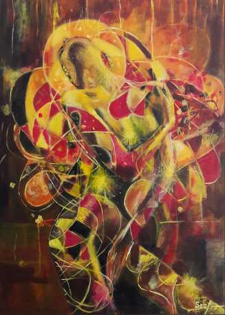 Девушка-абстракция Холст на подрамнике Акриловые краски Абстракционизм Португалия 2023 г. - фото 1