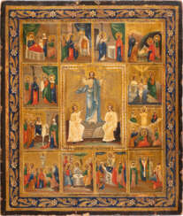 A FEAST DAY ICON Russian, circa 1900 Tempera on wood panel.