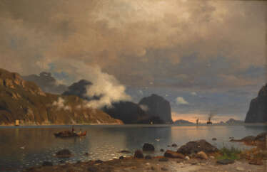 STRÖM, R.: Fjordlandschaft mit Booten.