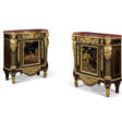 A PAIR OF LATE LOUIS XV ORMOLU-MOUNTED, BRASS-INLAID, JAPANESE LACQUER AND EBONY MEUBLES A HAUTEUR D&#39;APPUI - Archives des enchères
