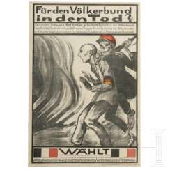 Wahlplakat der Vereinigten Vaterländischen Verbände Deutschlands "Für den Völkerbund in den Tod?", Reent Looschen, 1925