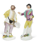 Meissen Porcelain Factory. TWO MEISSEN PORCELAIN COMMEDIA DELL’ARTE FIGURES OF SCARAMOUCHE AND SCAPIN FROM THE DUKE OF WEISSENFELS SERIES