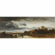 Eduard Schleich d. Ä.. Evening moorland landscape with cattle and farmstead - Архив аукционов