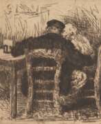 Графика. Janssen, Gerhard (1863 Kalkar-1925 Düsseldorf) &amp;quot;Die beiden Alten&amp;quot;, Radierung, in der Platte monogr., 13,5x10,5 cm, hinter Glas und Rahmen