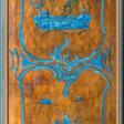 A rare Suite of 6 Panneaux with Chinoiserie in Blue on a Gold Ground. - Аукционные товары