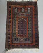 Carpets & Textiles. Belutsch - Wolle auf Wolle, Pflanzenfarben, rotgrundig, geom…