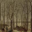 Winterliche Waldlandschaft mit Figurenstaffage - Auktionsarchiv
