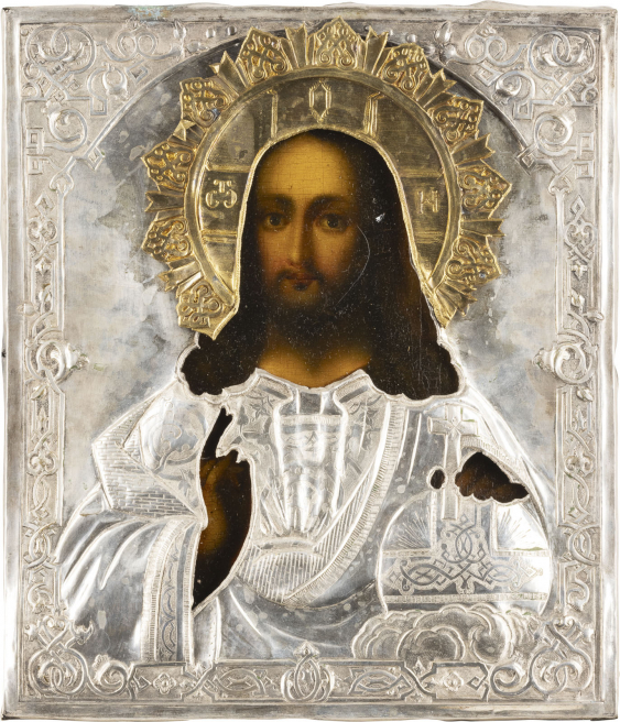 Ikone Mit Christus Dem Weltenherrscher Mit Oklad Collectibles