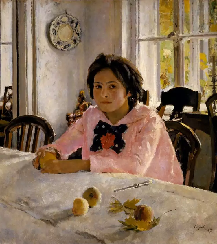 Famous Russian artists. Valentin Serov. A Girl with Peaches, 1887 Famous Russian artists. Valentin Serov. A Girl with Peaches, 1887