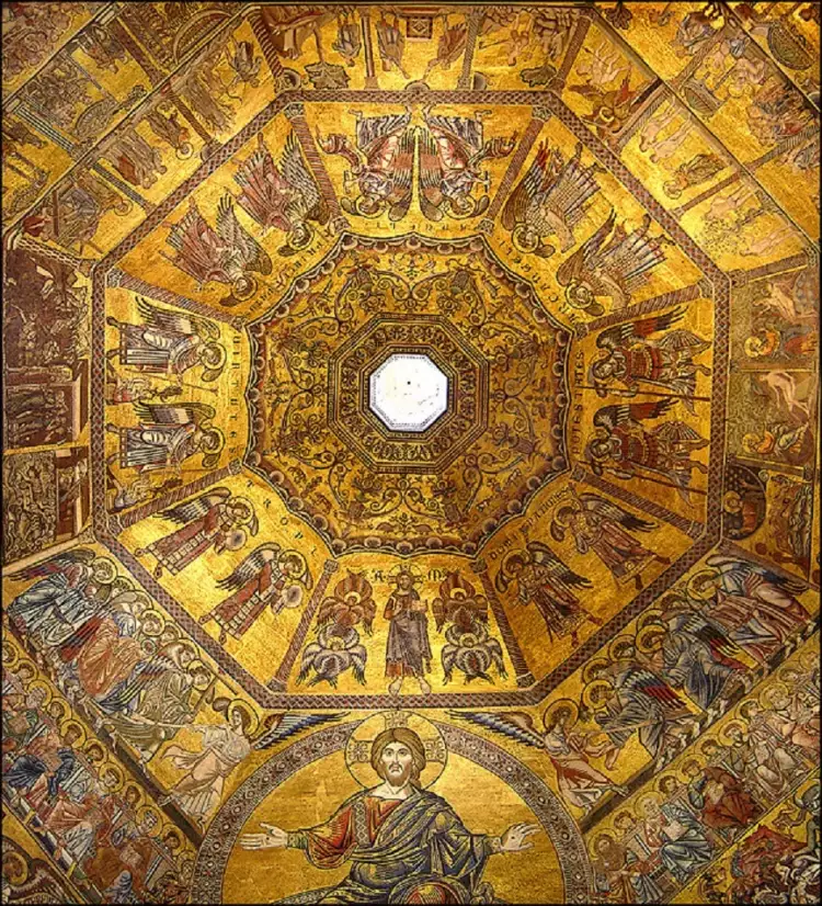 Мозаика. Мозаика свода Флорентийского баптистерия, XIV век Мозаика. Мозаика свода Флорентийского баптистерия, XIV век