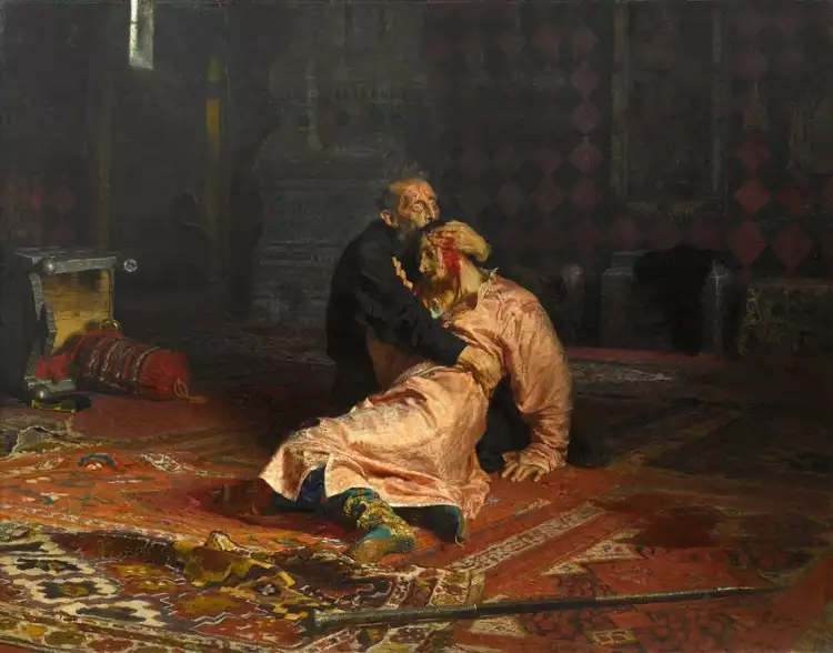 Famous Russian artists. Ilya Repin. Ivan the Terrible and His Son Ivan, 1885 Famous Russian artists. Ilya Repin. Ivan the Terrible and His Son Ivan, 1885