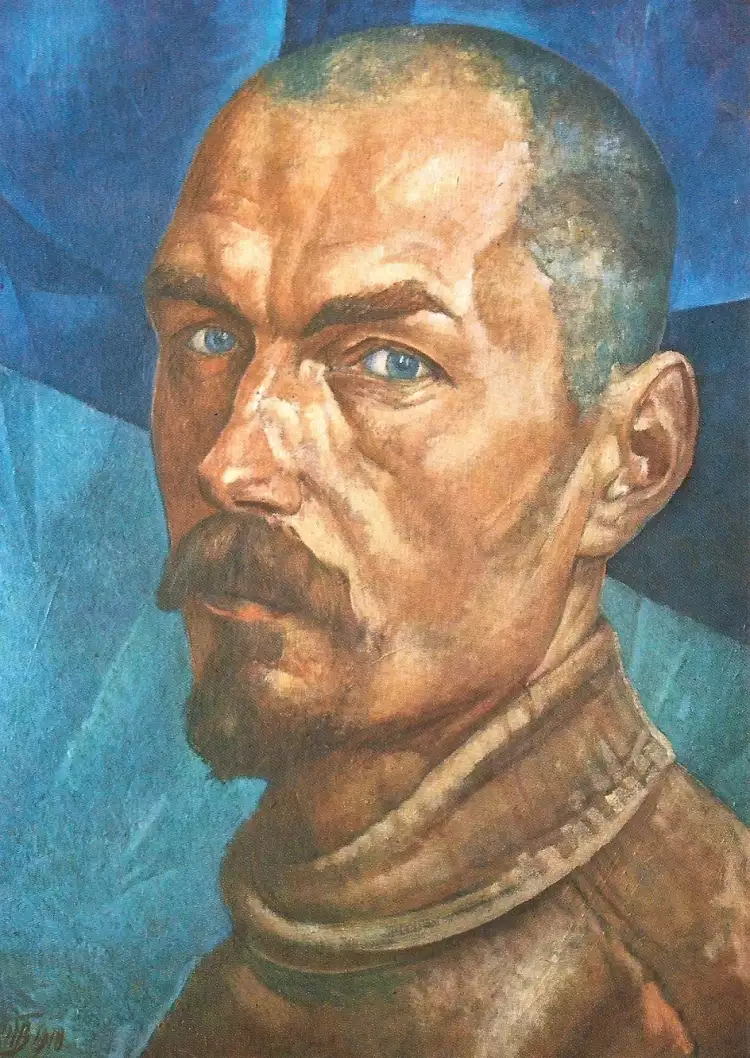 Famous Russian artists. Kuzma Petrov-Vodkin. Self-portrait, 1918 Famous Russian artists. Kuzma Petrov-Vodkin. Self-portrait, 1918