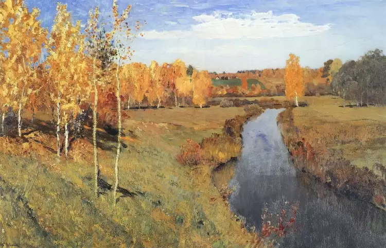 Famous Russian artists. Isaac Levitan. Golden Autumn, 1895 Famous Russian artists. Isaac Levitan. Golden Autumn, 1895