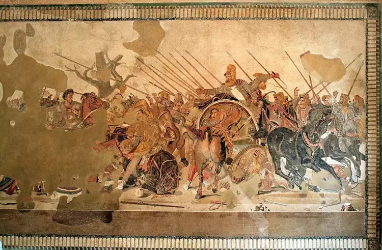 Мозаика. «Мозаика Битва Александра Македонского с Дарием», II век до н. э. Мозаика. «Мозаика Битва Александра Македонского с Дарием», II век до н. э.