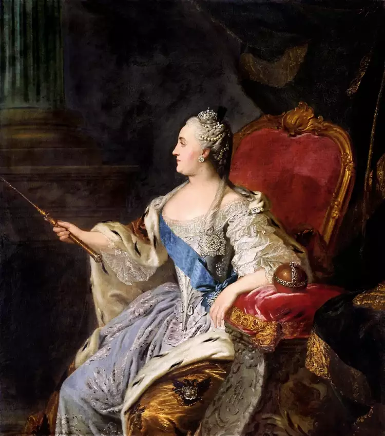 Famous Russian artists. Fyodor Rokotov. Coronation portrait of Catherine II, 1763 Famous Russian artists. Fyodor Rokotov. Coronation portrait of Catherine II, 1763