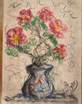 Flowers in vase by Affandi 1985 Flowers in vase by Affandi 1985