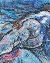 in blue tones in blue tones