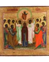 Icône russe de l`Ascension du Seigneur. Ecole de Moscou du XIXe siècle Icône russe de l`Ascension du Seigneur. Ecole de Moscou du XIXe siècle