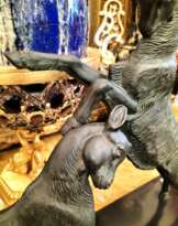 Dynamic Animal Sculpture of Goats in Bronze, 20th Century Dynamic Animal Sculpture of Goats in Bronze, 20th Century