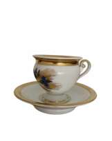 Royal Copenhagen Empire Style Cup and Saucer - 19th Century Porcelain, Denmark Royal Copenhagen Empire Style Cup and Saucer - 19th Century Porcelain, Denmark
