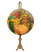 Painted Globe with a Rock Crystal and a Base in Gilt Bronze Painted Globe with a Rock Crystal and a Base in Gilt Bronze