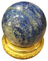 Large Lapis Lazuli Sphere from Afghanistan on a 19th French Gilded Base Large Lapis Lazuli Sphere from Afghanistan on a 19th French Gilded Base