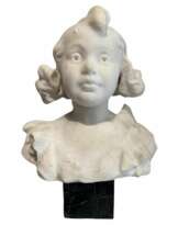 Late 19th-Century Carrara Marble Bust of a Young Girl