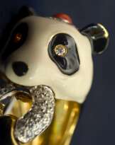 Gold ring with diamonds Panda Gold ring with diamonds Panda