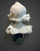 Late 19th-Century Carrara Marble Bust of a Young Girl