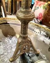 Painted Globe with a Rock Crystal and a Base in Gilt Bronze