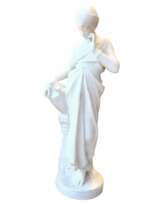 Young woman with jug, Carrara marble, signed Bonnal, early 20th century