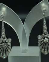 Platinum earrings with 56 natural diamonds Platinum earrings with 56 natural diamonds