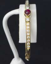 Gold bracelet with diamonds and rubies Gold bracelet with diamonds and rubies