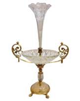 Baccarat Cut Crystal Centerpiece Mounted on Chiseled Gilt Bronze, 19th Century Baccarat Cut Crystal Centerpiece Mounted on Chiseled Gilt Bronze, 19th Century