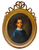 19th Century Oval Portrait of Aristocrat Girl in Gilded Frame
