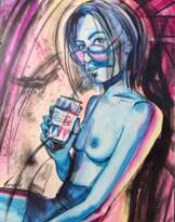 Девушка с газировкой