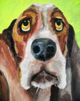 Dog Basset hound, dog art Dog Basset hound, dog art
