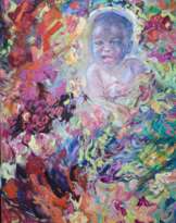 Child on the flowers