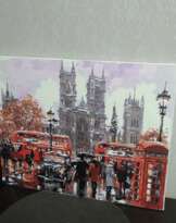 Leinwand, работа кистью, урбанистика, Stadtlandschaft, 2001