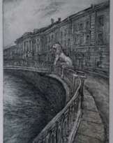 Бумага, Офорт, Реализм, city landscape, Санкт-Петербург, 2024 г. Бумага, Офорт, Реализм, city landscape, Санкт-Петербург, 2024 г.