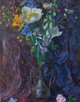 Still life with kungan ,peony and rose Still life with kungan ,peony and rose