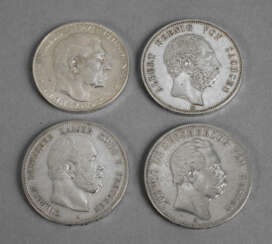 Vier Silbermünzen Deutsches Reich