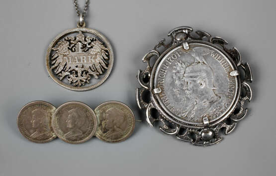 Konvolut numismatischer Silberschmuck - Foto 1