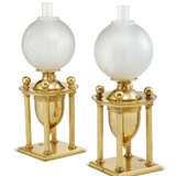 A PAIR OF REGENCY-STYLE GILT-METAL OIL LAMPS - photo 1