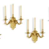 A SET OF FOUR LOUIS XIV STYLE THREE-BRANCH WALL-LIGHTS AFTER THE MODEL BY ANDRE CHARLES BOULLE - photo 1